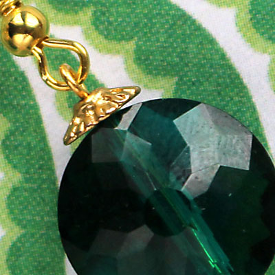 Green crystal earrings